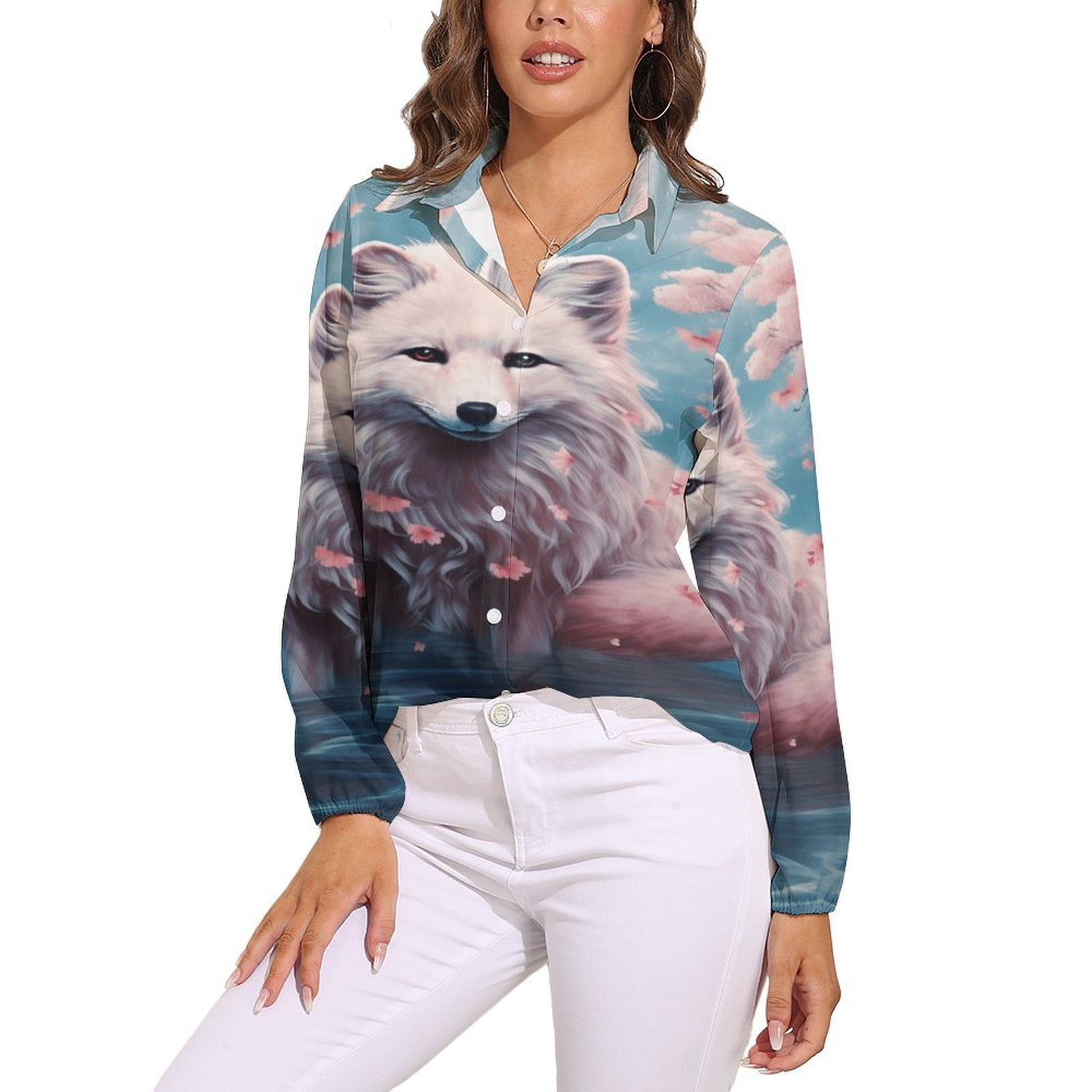 blouse with bow tie collar