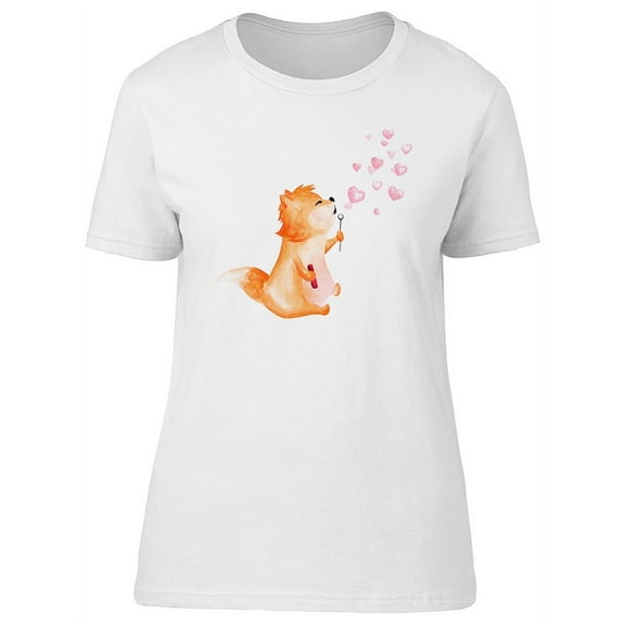 Fox Blowing Heart Bubbles Tee Women's -Image by Shutterstock