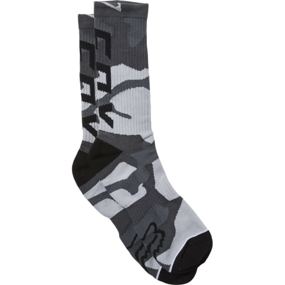 Fox Camo Cushioned Crew Socks (Large - X-Large, Black Camo)