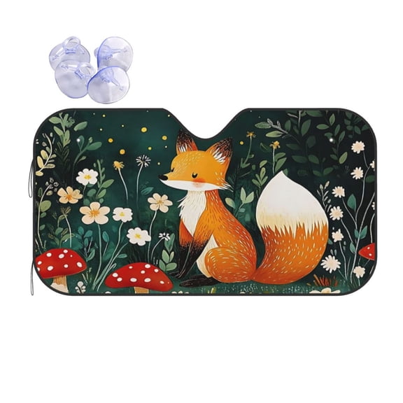 Fox Car Windshield Sun Shade Universal Fit Auto Sun Visor Protector