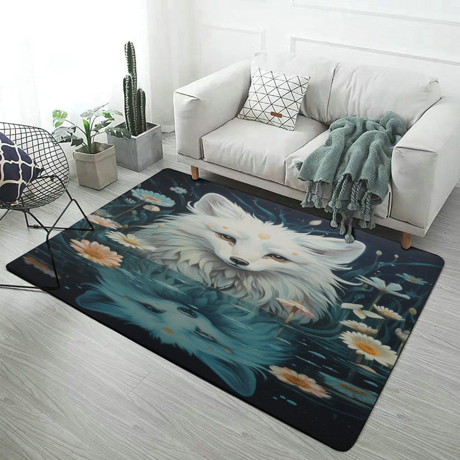 Fox Carpet for Living Room Luxury Home Rations Coffee Table Large Area ...