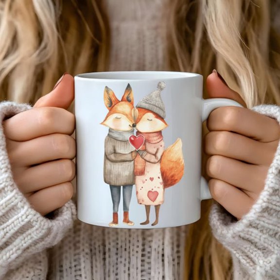 Fox Coffee Vaines Day Fox Love Beautiful Ceramic Couples Fox Gift Nature Lover Gif Couple Gif Couples.jpg