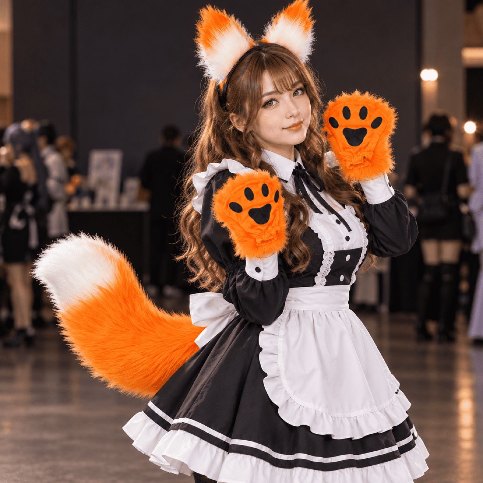 Fox Cosplay Accessory Set with Animal Ears Headband and Tail for ...