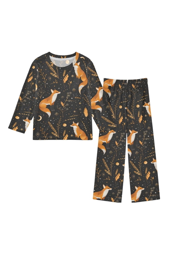 Fox Cozy Soft Long Sleeves Top and Pants 2 Piece Cool Pjs Pajamas Set Sleepwear Size 3-11Y