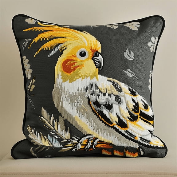 Fox Cross Stitch Pillow Kit DIY 11 Count Cross Stitch Kits for Adults 45X45cm Needlepoint Craft Set Handmade Craft for Sofa Home Decor