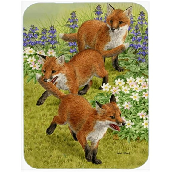 Fox Cubs Glass Cutting Board- Large