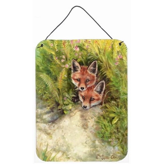 Fox Cubs Peepers by Debbie Cook Wall or Door Hanging Prints