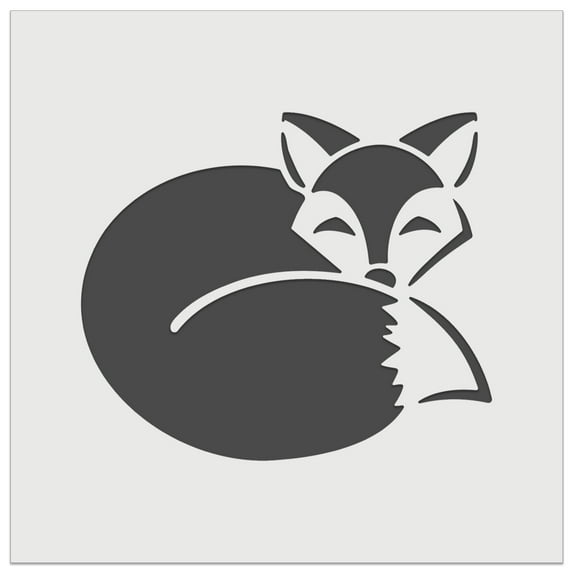 Fox Curled Up Sleeping DIY Cookie Wall Craft Stencil - 5.5 Inch