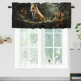 thumbnail image 1 of Fox Curtain Valances for Kitchen Windows Wild Animals Autumn Forest Trees Maple Leaves Nature Privacy Decorative Rod Pocket Short Window Valance Curtains 54 by 18 in, 1 Panel, 1 of 6