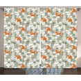 thumbnail image 1 of Ambesonne Animal Curtains 2 Panel Set, Fox in the Winter Forest, 108" x 90", Pale Sage Green Orange, 1 of 3