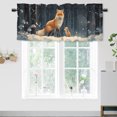 thumbnail image 1 of Fox Curtains Valances for Home Decor Winter Forest Snow Covered Pine Trees Privacy Window Valances for Living Room Kitchen 54 by 18 in, 1 Panel, 1 of 6