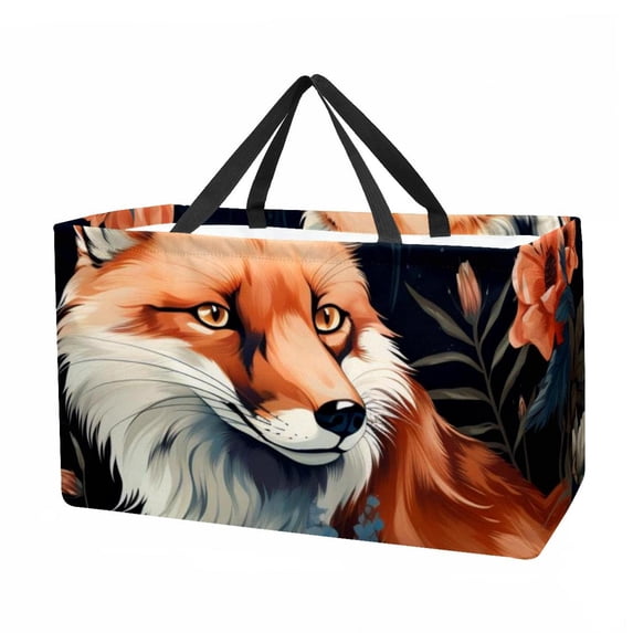 Fox Decorative Box Laundry Bag Shopping Bags Reusable Foldable Large Capacity Oxford Cloth Tote Bag