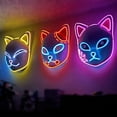 thumbnail image 1 of Fox Demon LED Mask Slayers Costume Props Japanese Anime Plastic Fox Face Cosplay Glowing Masks for Adult Masquerade, 1 of 7