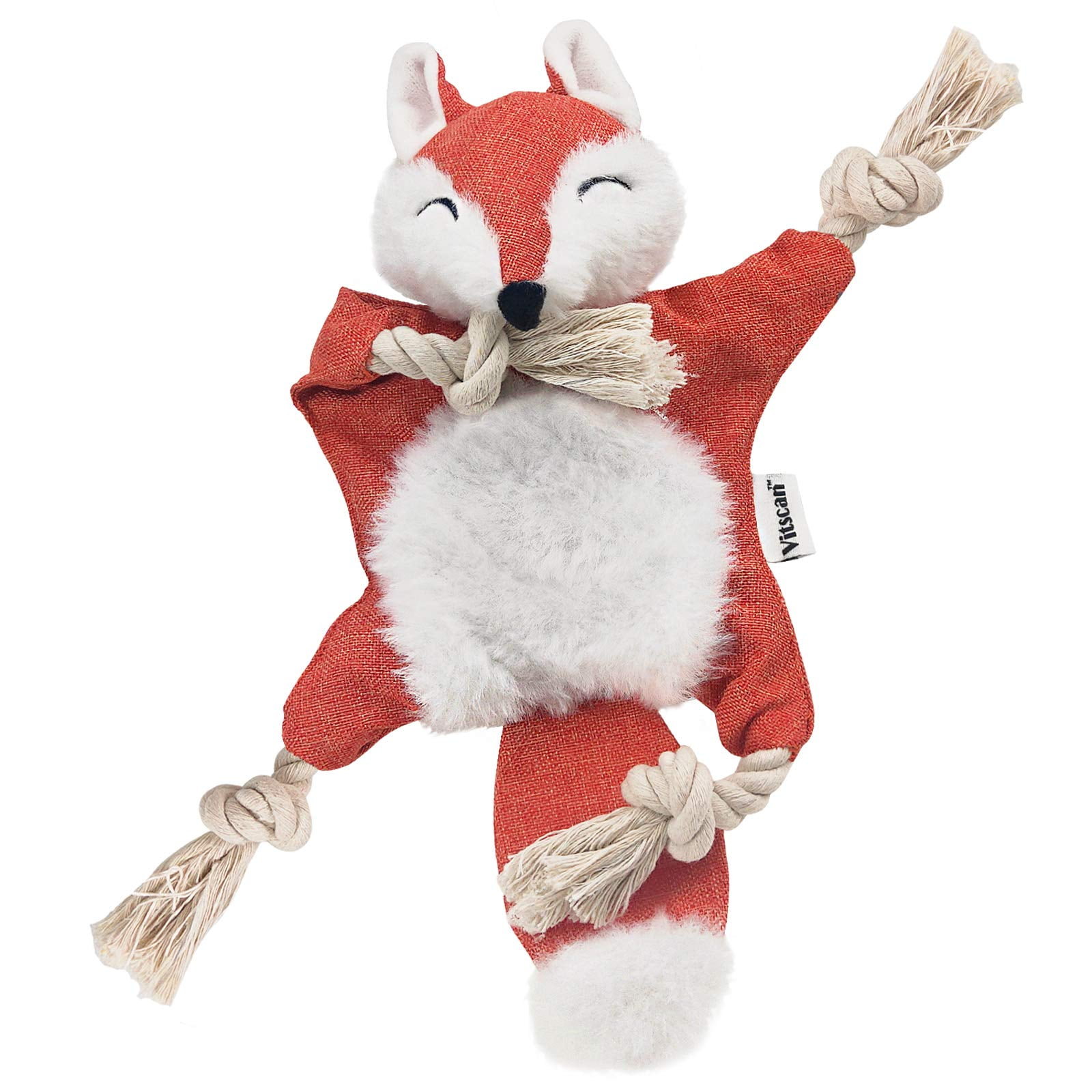 Fox Dog Toy with Squeaker, Stuffless Dog Toy Crinkle Hunting Dog Toy ...