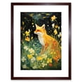 thumbnail image 1 of Fox Dream Floral Yellow Oil Painting Orange White Dreamscape of Lily Flowers in Spring Artwork Framed Wall Art Print 9X7 Inch, 1 of 5