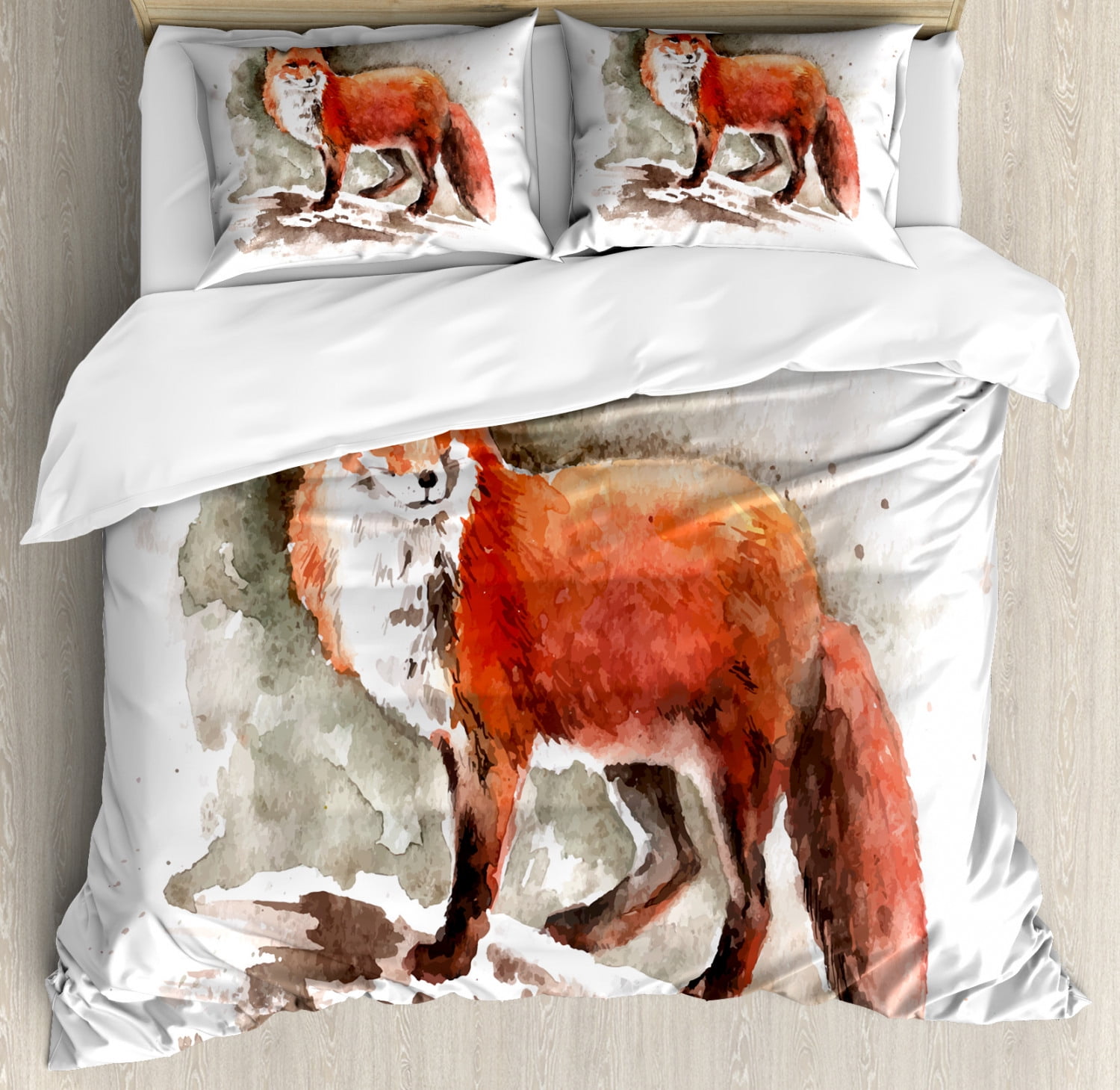 Ambesonne Fox Modern & Contemporary Duvet Cover Set