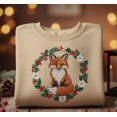 thumbnail image 1 of Fox Embroidered Sweatshirt with Holiday Wreath Cozy Winter Pullover Woodland Animal Embroidery Sweater, 1 of 4