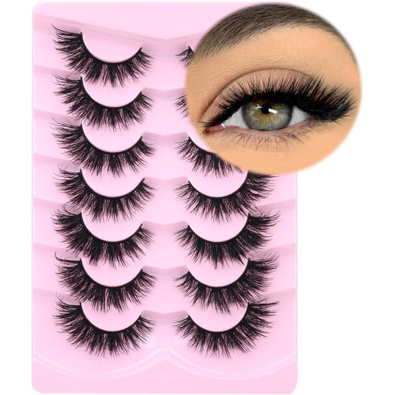 Fox Eye Lashes Wispy Faux Mink Lashes Volume Fairy Cat Eye Lashes That Look Like Extensions Spiky Fake Eyelashes Natural Look