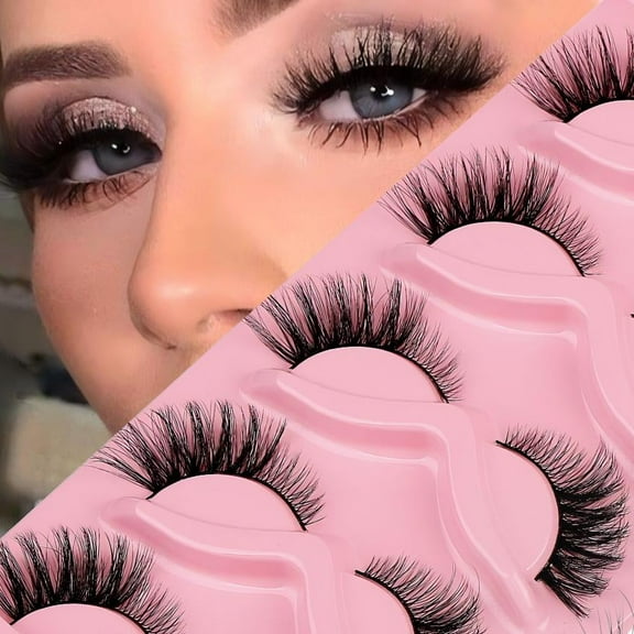 Fox Eyelashes (5 pairs) - Natural-Look False Eyelashes with Soft, Fluffy Lashes for a Sexy Look