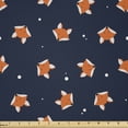 thumbnail image 1 of Fox Fabric by The Yard, Orange Small Forest Animal Portraits Pattern on Abstract Dotted Blue Backdrop, Microfiber Fabric for Arts and Crafts Textiles & Decor, 2 Yards, Navy Blue, by Ambesonne, 1 of 1