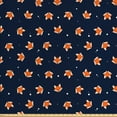 thumbnail image 1 of Ambesonne Fox Fabric by the Yard Upholstery, Small Orange Forest Mammal, 10 Yards, Navy Blue Orange, 1 of 4