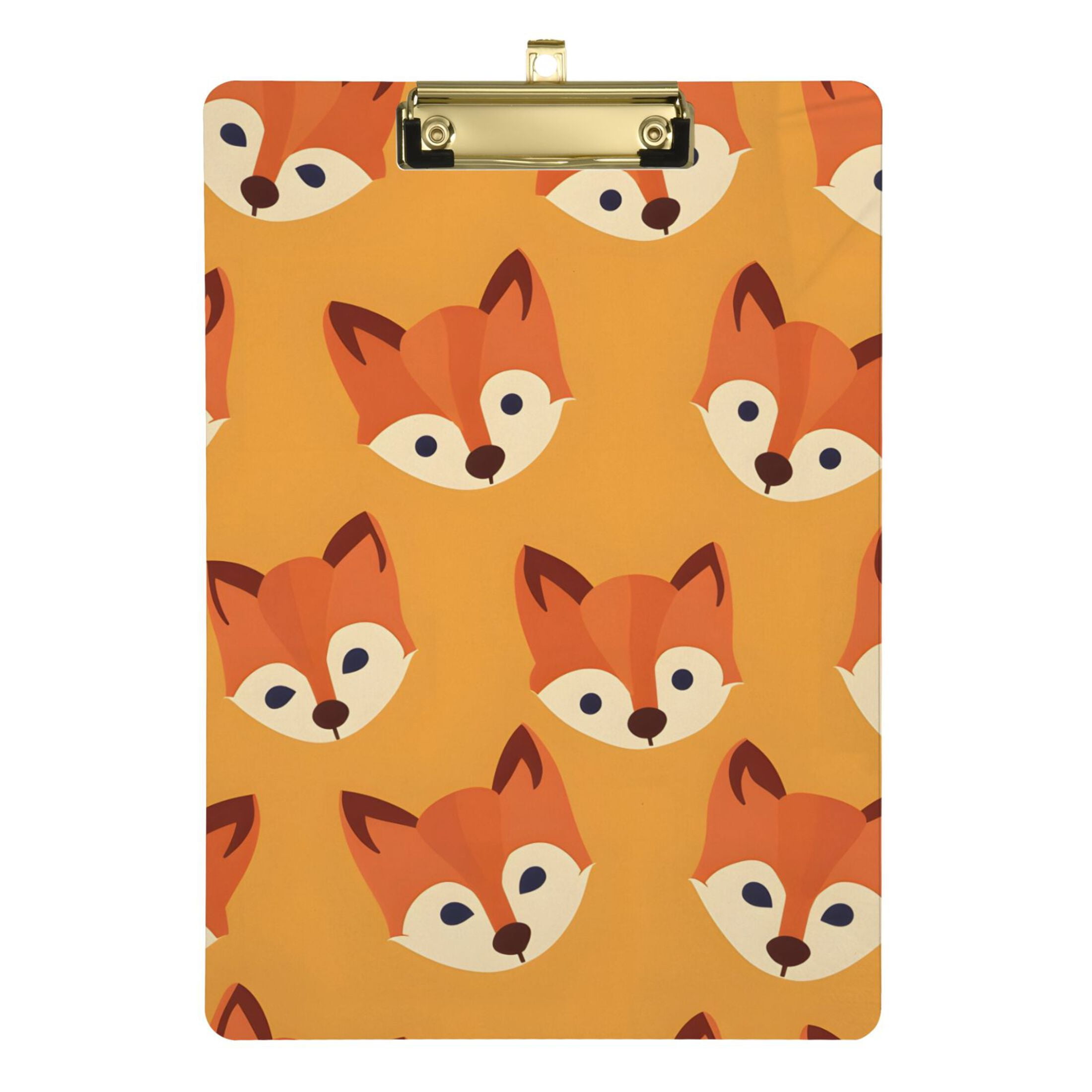 Fox Face Orange Acrylic Clipboards 12 x 9 Inch A4 Size with Low Profile