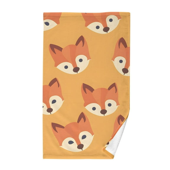 Fox Face Orange Hand Towel Bath Towels Face Towels Cotton Absorbent for Home Hotel Spa Swimming Yoga Sports