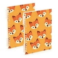 thumbnail image 1 of Fox Face Orange Ring Binder Notebook Journey Note Diary College Ruled Spiral Notebook Study Loose Leaf Paper A5 60 Pages, 1 of 8