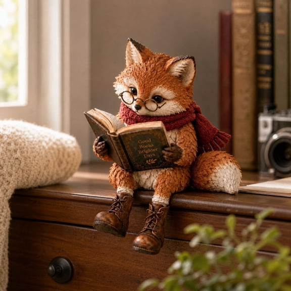 Fox Fall Decorations for Home, Christmas Birthday Halloween Table Decor, Handmade Autumn Woodland Animal Figurines, For Indoor Centerpieces