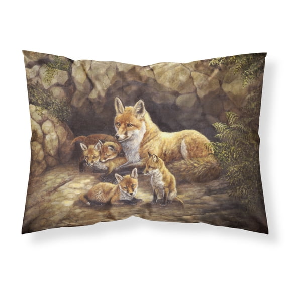 Fox Family Foxes by the Den Fabric Standard Pillowcase