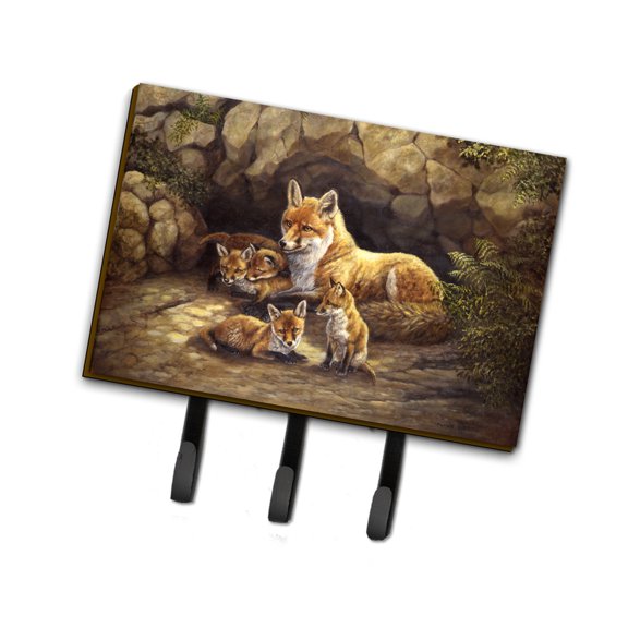 Fox Family Foxes by the Den Leash or Key Holder