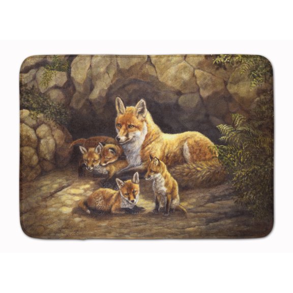 Fox Family Foxes by the Den Machine Washable Memory Foam Mat