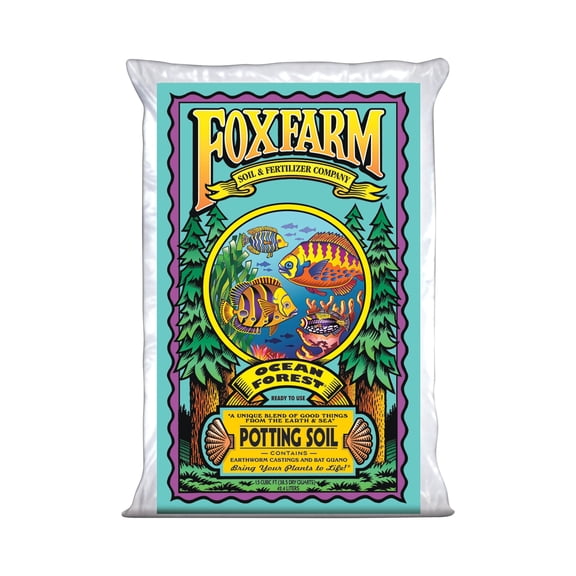 Fox Farm FoxFarmOcean2 Foxfarm FX14000 1.5 Ocean Forest Garden Potting Soil Bags 6.3-6.8 pH Total 3 Cubic Ft, Brown