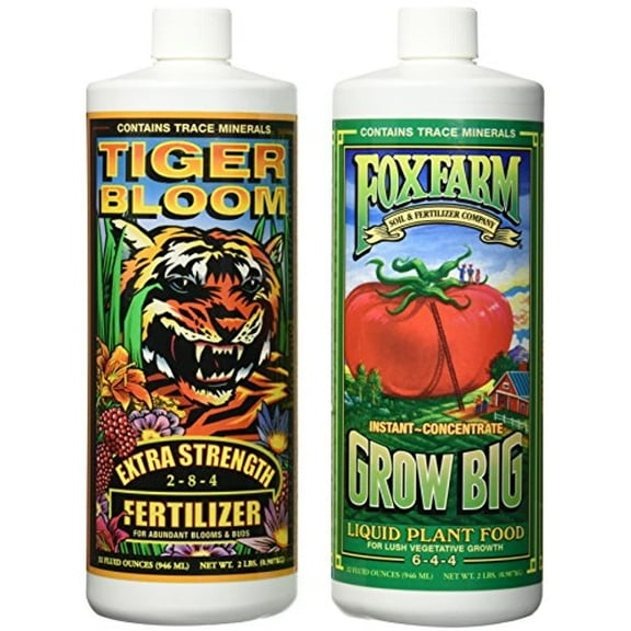 Fox Farm Grow Big and Tiger Bloom - 1 Quart Each