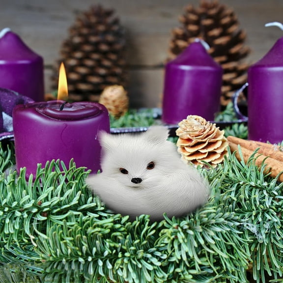Fox Figurine, Czzoypi Realistic Mini Fox Pendant Ornament, Handmade Plush Animal Toy Craft for Home Decor Gift