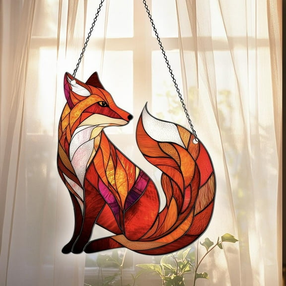 Fox Flat 2D Acrylic Suncatcher, Fox Ornaments, Fox Decor, Fox Gifts For Women Men, Fox Sun Catcher For Window Hanging, Fox Lover Gifts