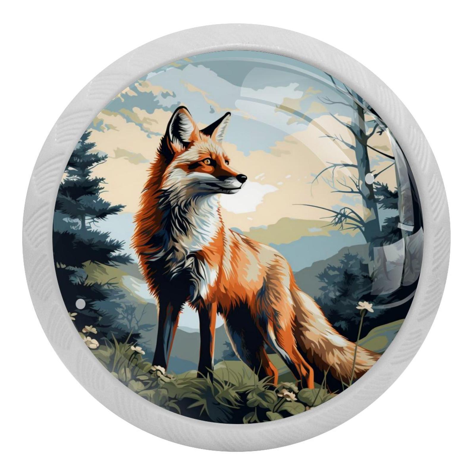 Fox Fluorescent Drawer Pulls Round 4Pack GlowintheDark Knobs for