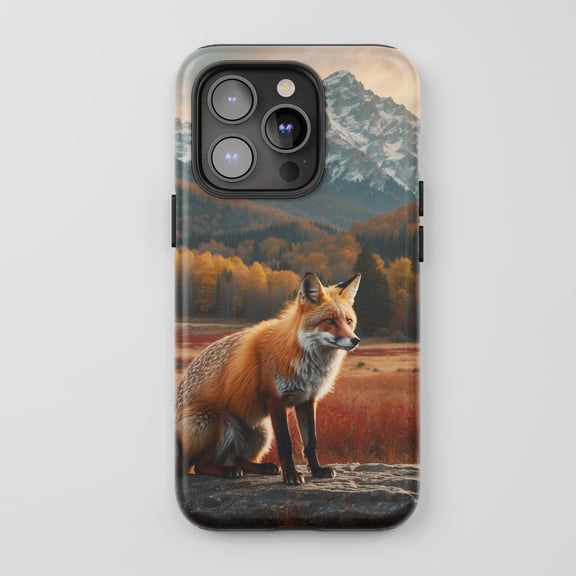 Fox For All iPhone Series Protective Phone Case Autumn Landscape Orange
