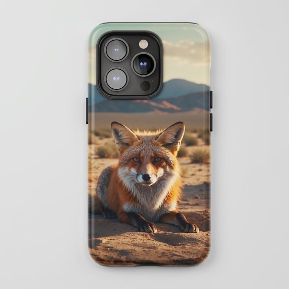 Fox For All iPhone Series Protective Phone Case Realistic Wildlife Desert Scene