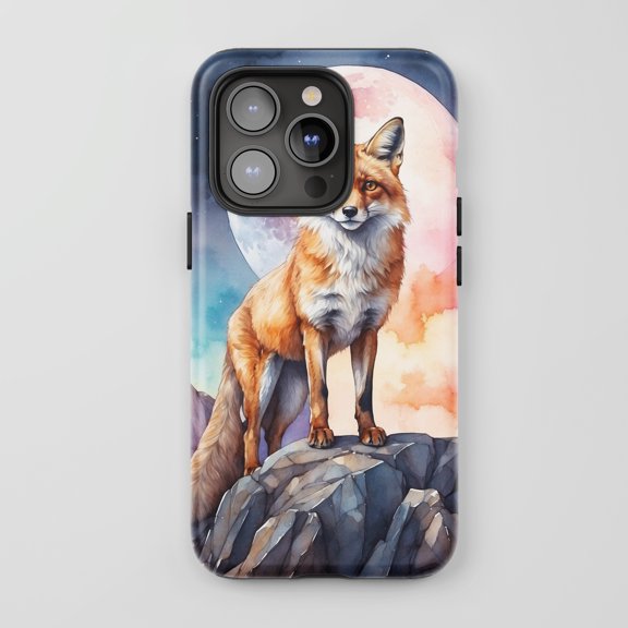Fox For All iPhone Series Protective Phone Case Watercolor Art Multi-Color