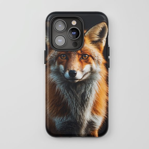 Fox For All iPhone Series Tough Phone Case Realistic Animal Wildlife Nature Theme Orange Brown Black