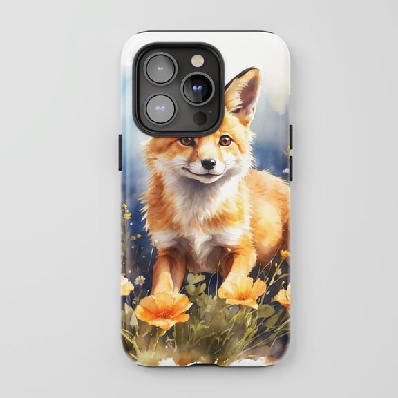 Fox For All iPhone Series Tough Phone Case Watercolor Art Multi-Color