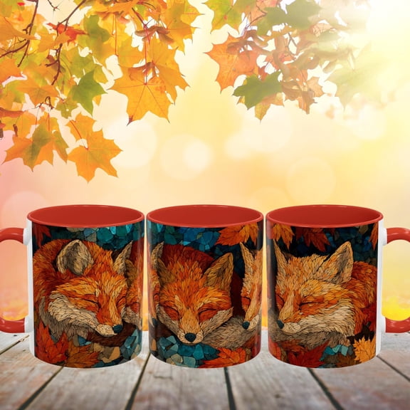 Fox Forestcore Ceramic Coffee Mug Autumn Fox Gifts Animal Lover Gift Nature Lover Gift Cof