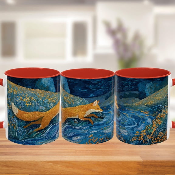 Fox Forestcore Ceramic Coffee Mug Fox Gifts Animal Lover Gift Nature Lover Gift Coffee Lov