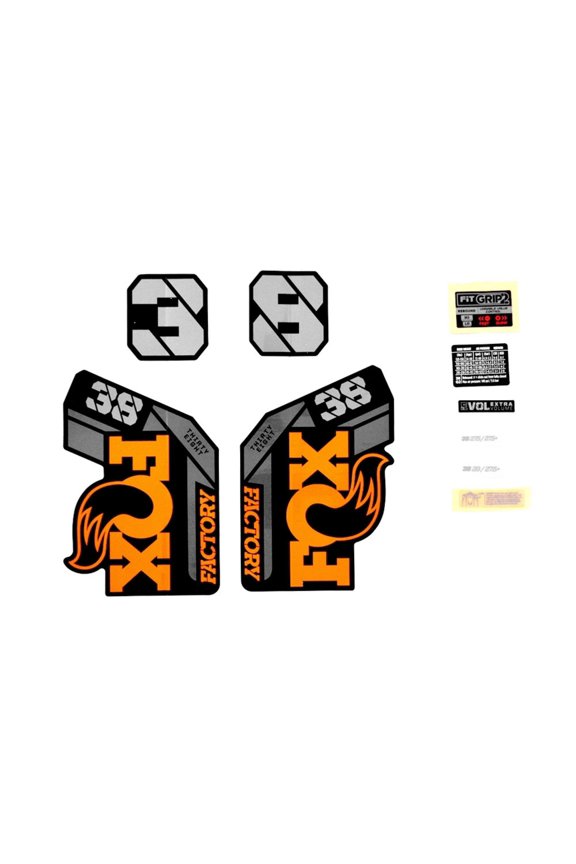 Fork 38 Decal Kit: F-S Orange Logo Shiny Black 2021