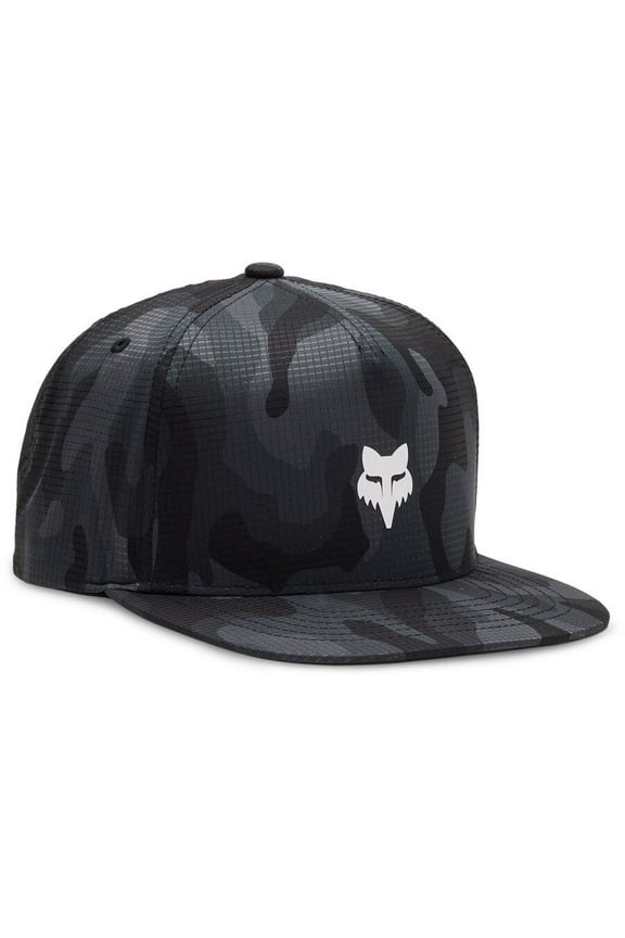 Fox Fox Head Camo Tech Snapback Hat (One Size Fits Most, Black Camouflage)
