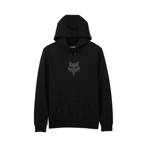 Fox Fox Head Pullover Hoodie (Small, Black/Black)