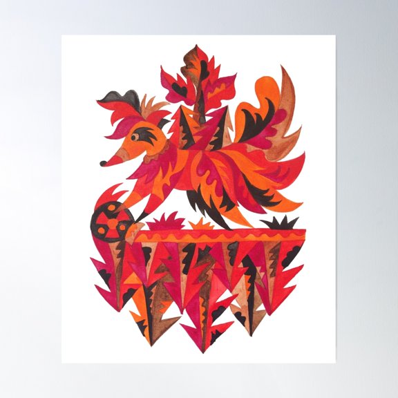 Fox, Fox In The Forest, Fox And Forest Poster Wall Art, Modern Wall Decor, 12x18 UNFRAMED