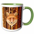 thumbnail image 1 of 3drose, Fox Foxes Animal Animals Wild Forest Tree Nature Wood Illustration, 15oz Two-tone Green Mug, 1 of 6