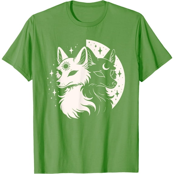 Fox Foxes Night Moon Day Sun Stars Spirit Celestial Moon Alt Unisex T-Shirt for Men Women Kids